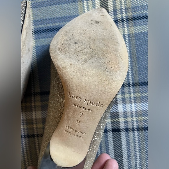 Kate Spade Patent Glitter Silver Pumps - Picture 6 of 10